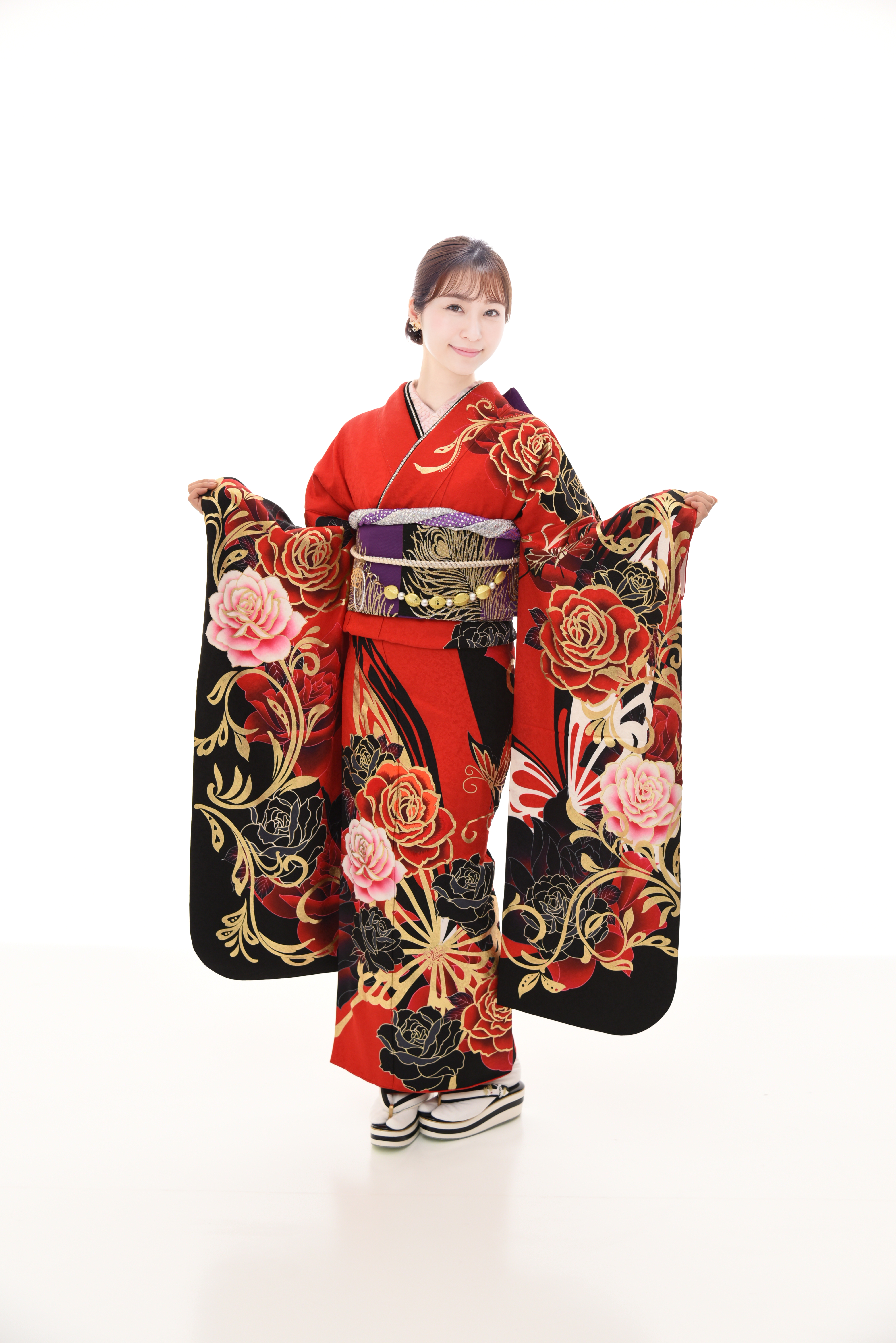 【振袖/着物/通販レンタル】グラマラス　赤M